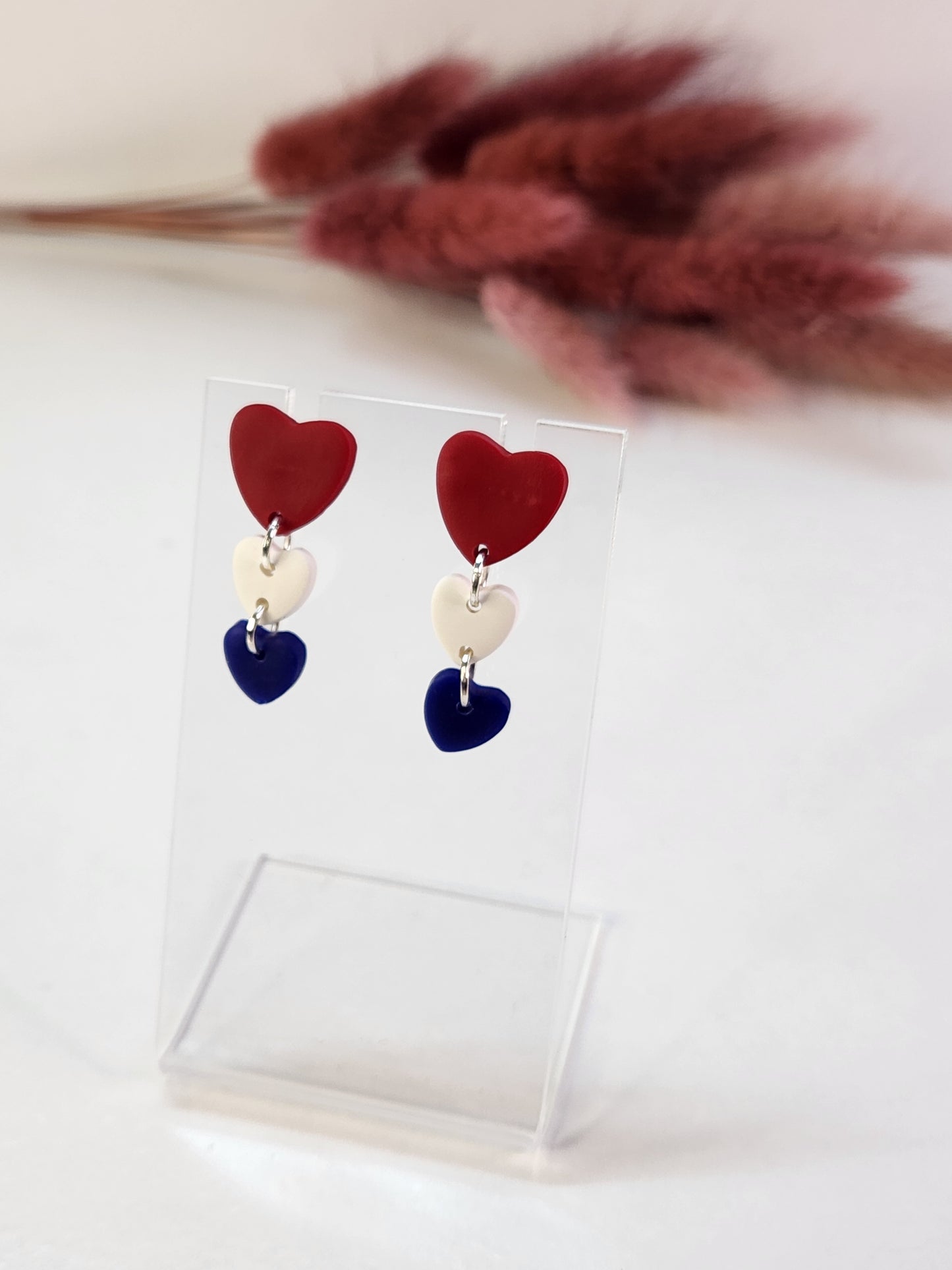 4th of July Heart Studs (Multiple Styles)